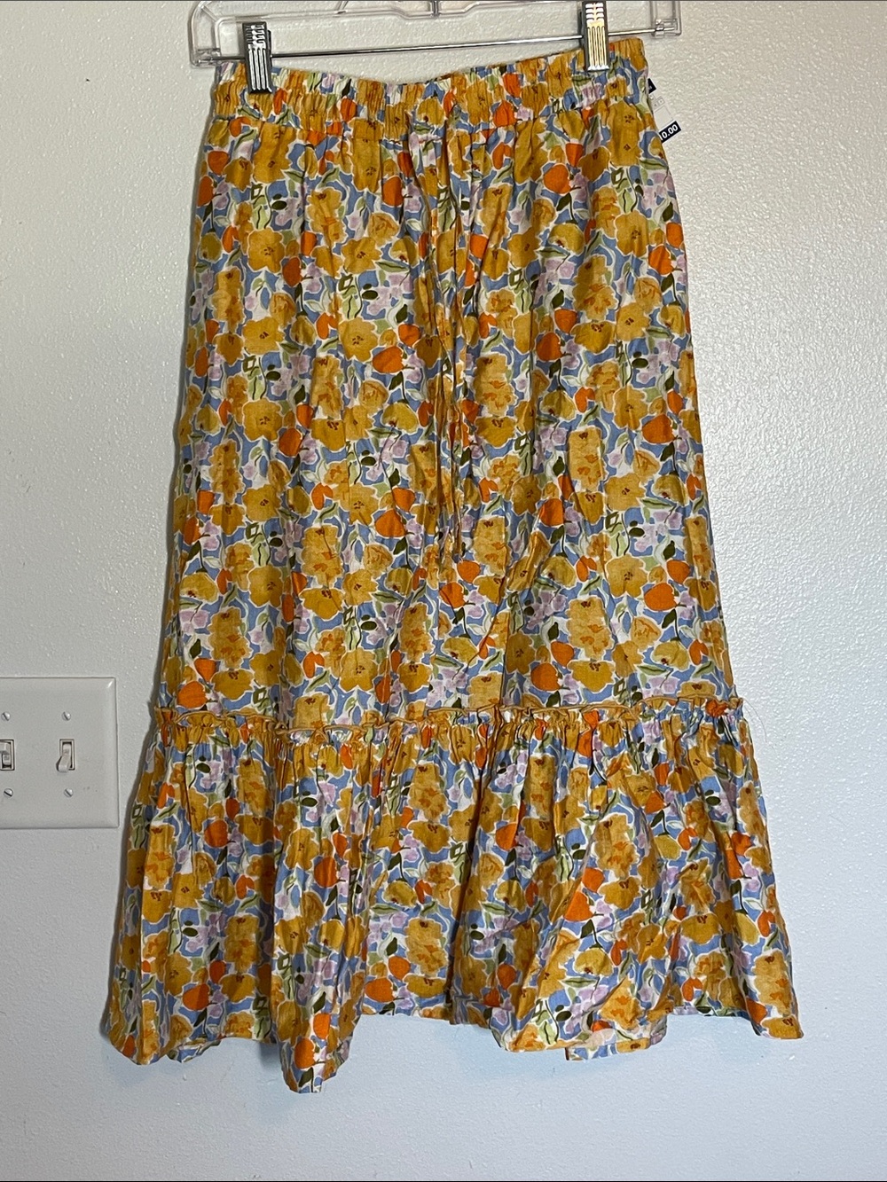 Floral Tiered Maxi Skirt - Yellow Multi